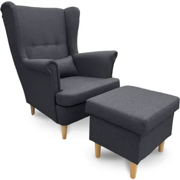 Křeslo Visby křeslo ušák + taburet s úložným prostorem