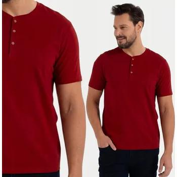 Pánské tričko TRIČKO MORAJ PÁNSKÉ BAVLNĚNÉ TRIČKO PRO KAŽDODENNÍ NOŠENÍ ČERVENÉ L