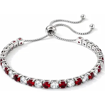 Náramek Sisi Jewelry Náramek s červenými zirkony Cianoti NR2322-KSB00001(38) Červená 26 cm