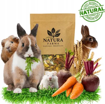 Krmivo pro hlodavce U BABCI W OGRÓDKU 500g krmivo směs bylin a zeleniny pro hlodavce, králíky a morčata