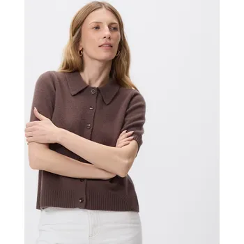 Dámský svetr Reserved - Vlněný polo svetr - hnědá - 245HI-88X - 245HI-88X-XL