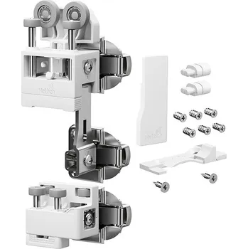 Nábytkové kování Hettich WingLine L, Sada kování pro těžké dveře s dolním vedením, 25 kg, bílá, pravé, Se zavírací pružinou