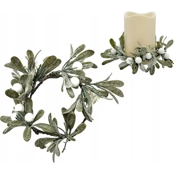 umělá květina DEKORATIVNÍ UMĚLÝ VĚNEC JMELÍ posvátné 20 cm