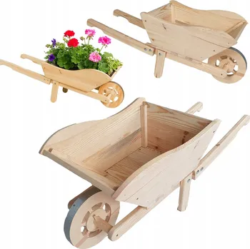 Květináč KWIETNIK TACZKA OGRODOWA DEKORACJA DŘEVĚNÝ KVĚTINÁČ NA BYLINKY DO ZAHRADY