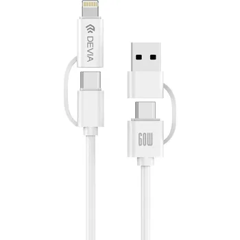 Datový kabel DEVIA kabel USB PD 4v1 60W Lite1