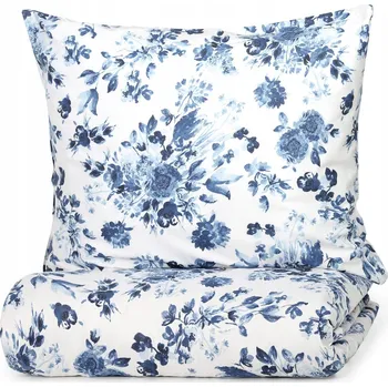 Povlečení Povlečení SORLI bavlněné s modrými květy 155x220 + 2*80x80 cm HOMLA