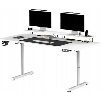 Psací stůl Elektricky nastavitelné bílé psací stůl Ultradesk HIGHLANDER XXL