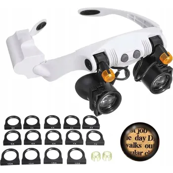 Lupa ZVĚTŠOVACÍ HODINÁŘSKÉ BRÝLE S LUPAMI A LED SVĚTLEM USB 1,5x - 4,5x