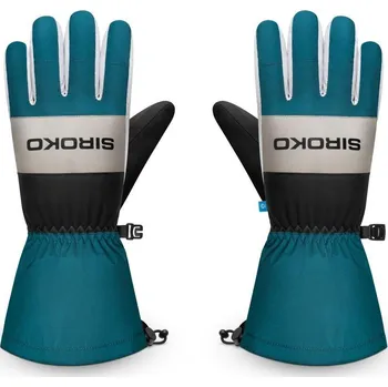 Rukavice SIROKO Zimní lyžařské rukavice MISTY Green Ducky XL MODRÁ