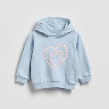 Dívčí mikina Reserved - Luźna bluza z kapturem - bleděmodrá - 913HV-05X - 913HV-05X-104