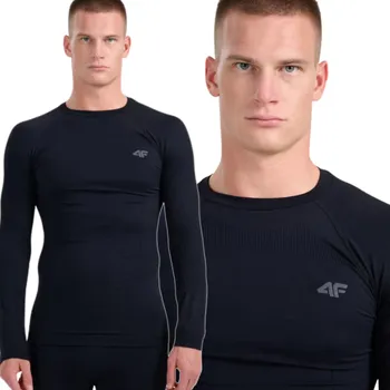 Pánské termoprádlo Spodní prádlo s dlouhým rukávem 4F černé vel. L/XL