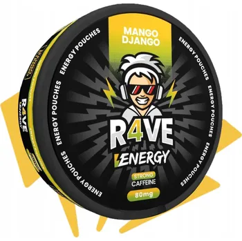 Obraz Kofeinové sáčky R4VE Energy 80mg Kofeinu Mango Django - Čistá energie!