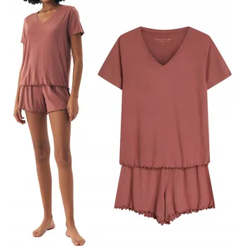 Dámské pyžamo HENDERSON Dámské pyžamo z viskózy s krátkým rukávem Noves 43022 mauve M