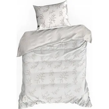 Povlečení Povlečení RAYA1 140x200 Eurofirany bílá béžová větvička pruhy