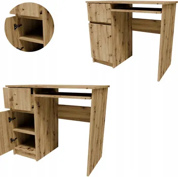 Psací stůl Obdélníkový psací stůl Matkam 90 x 50 x 77 cm dub artisan