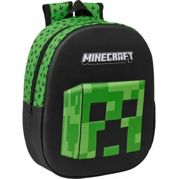 Školní batoh Batoh Safta jednokomorový Minecraft černý, zelený, velký, 8 l