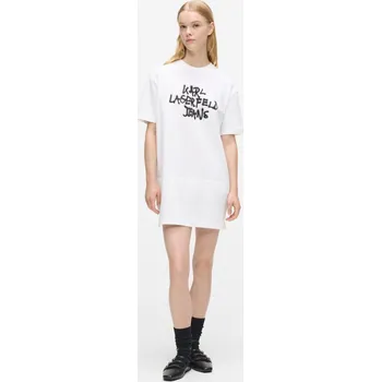 Dámské šaty ŠATY KARL LAGERFELD JEANS KLJ GRAFFITI TEE DRESS WHITE