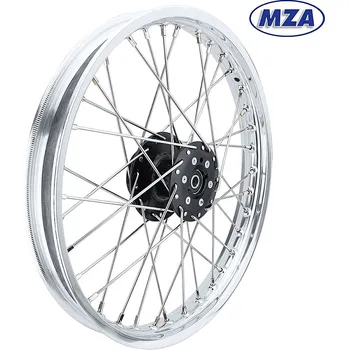 Kolo pro motocykl Kolo kompletní Simson hliníkový ráfek 1,5 x16 (paprsek nerez) černý střed pro kotoučovou brzdu - MZA