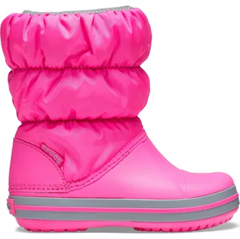 Dívčí sněhule Dětské Zimní boty CROCS WINTER PUFF BOOT KIDS 14613-6TR – Růžová 34-35