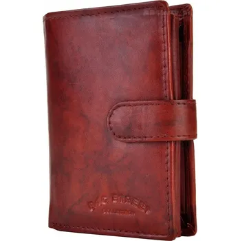 Peněženka MAHOŃ Pánská kožená peněženka VERTIKÁLNÍ pro mladé + Zapínání na PÁSEK