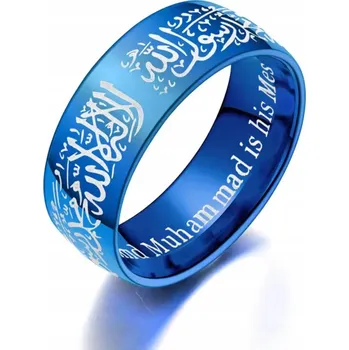 Prsten Prsten Modrý Arabský Shahada Alláh Signet