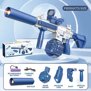 M416 Elektrická vodní pistole | dostřel až 10 m, 2 zásobníky, automatické střílení Modrá / M416 - Světelný efekt