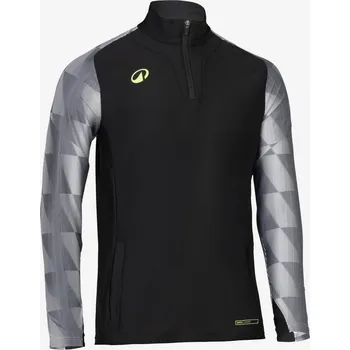 Dámská mikina KIPSTA Fotbalová mikina se zipem u krku Viralto Dop S ČERNÁ|ŠEDÁ