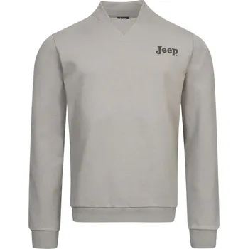 Dámská mikina JEEP Pánská mikina Jeep s bomber límcem šedá 100% bavlna ŠEDÁ