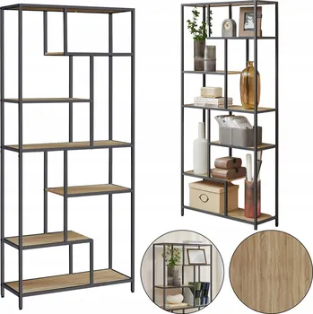 Knihovna Regál na knihy, knihovna LOFT styl 80x30x180 Police Hodně místa Kov