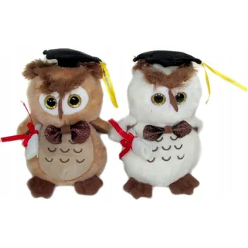 plyšák Plyšová Hračka Sova Školní Absolvent 2 barvy - 10 cm