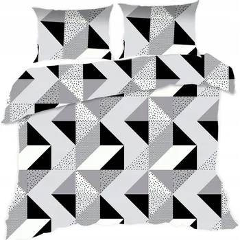 Povlečení Povlečení 160x200 Geometrický vzor šedé a černé barvy Classic