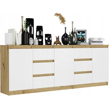 Komoda Komoda Framire 200 x 33 x 76 cm antracit, bílá matná