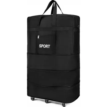 CESTOVNÍ SPORTOVNÍ TAŠKA SKLÁDACÍ SE 6 KOLEČKY KUFR VELKÁ PROSTORNÁ