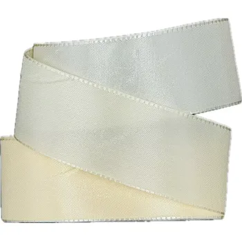 Stuha Stuha taftová Soft Cream krémová 40mmx3m (8,-Kč/m) (Stuha taftová, barva krémová, oboustranná, tkaním zesílené okraje, skládaná, 3m za cenu 2m na plastové cívce!)