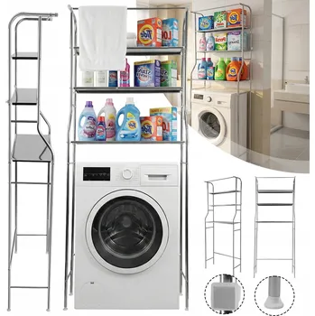 Koupelnový nábytek REGÁL SKŘÍŇKA DO KOUPELNY NAD WC PRAČKU 165CM 3 POLICE PEVNÝ A ODOLNÝ