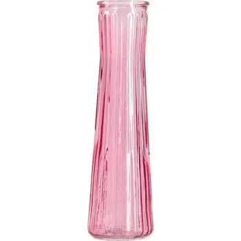 Váza Váza AMILY skleněná růžová 6,5x23 cm HOMLA