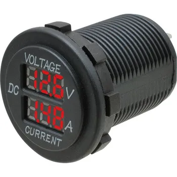 voltmetr do auta Digitální voltmetr a ampérmetr - červený displej