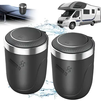 Popelník POPELNÍK AUTOMOBILOVÁ S LED PODSVÍCENÍM, PRUŽINOVÝ KRYT DO AUTA