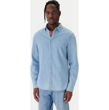 Pánská móda Tommy Jeans džínová košile DM0DM21146 Modrá Regular Fit M