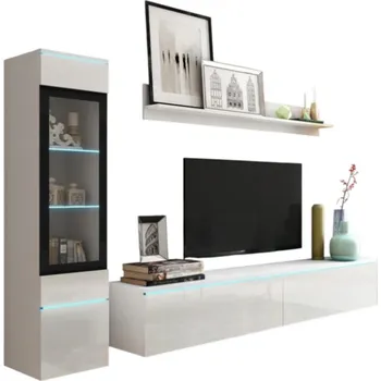 Obývací stěna Nábytek do obývacího pokoje Etna, bílá barva - Nábytková Stěna