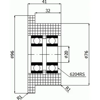 Pojezdové kolečko Kolo s nákolkem z polyamidu VP76L 17750118