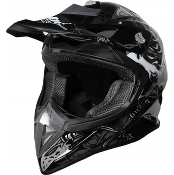 Helma na motorku MOTOCYKLOVÁ PŘILBA CROSS ENDURO QUAD ATV SAFEBET HF-116 Q84 ČERNÁ L