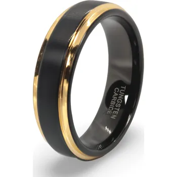 Prsten ČERNÝ ZLATÝ WOLFRAMOVÝ PRSTEN 6mm prstýnek snubní prsten odolný pevný dárek