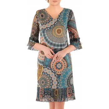 Dámské šaty Klasické midi koktejlové šaty Carla Moreno velikost 44