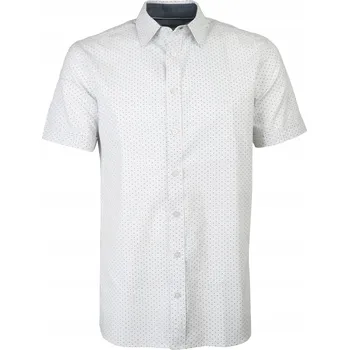 Pánská košile Pánská košile Pako Jeans bílá se srdíčky, slim střih, bavlněná, krátký rukáv, velikost L