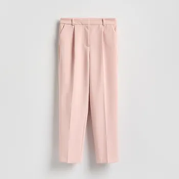 Dámské kalhoty Reserved - Kalhoty s&nbsp;nažehlenými puky - pastelově růžová - 181IS-03X - 181IS-03X-S