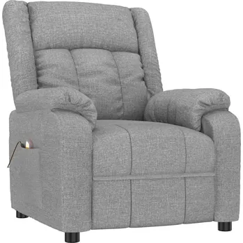 Křeslo VidaXL Masážní křeslo, světle šedé, látkové