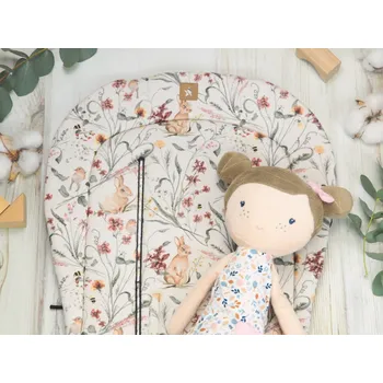 Podložka do kočárku prodloužená (Bunnies, taupe fleece)