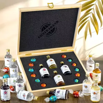 Dárkový potravinový koš Dárková sada pralinky Lindt & pálenky Anton Kaapl set CONTRABAND Standardní víko