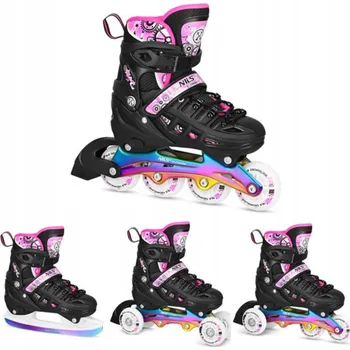 Kolečkové brusle Brusle 2v1 4V1 Kolečkové Brusle Kolečkové Brusle Kolečkové brusle Kolečkové Brusle LED Velikost M NILS EXTREME